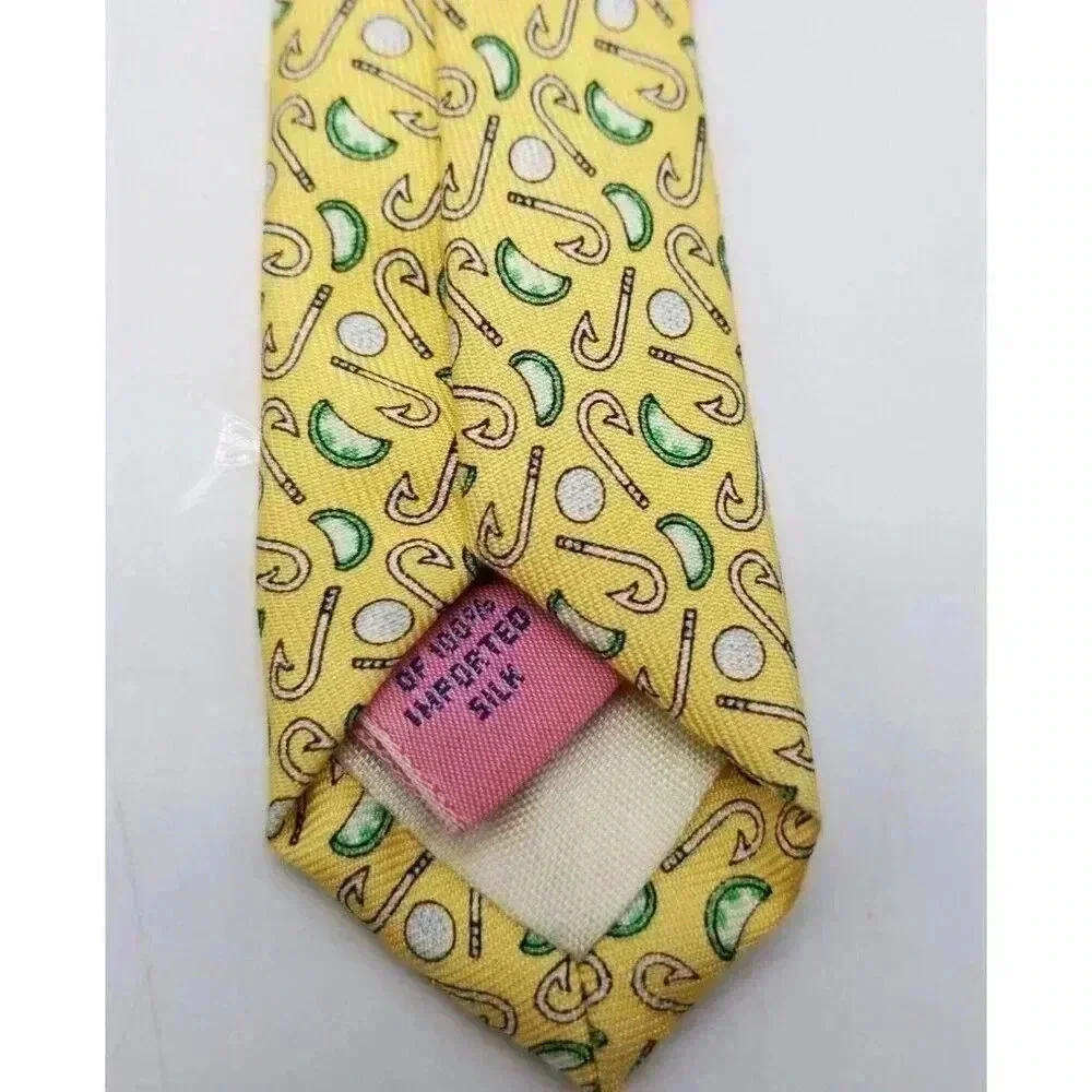 Vineyard Vines Fishing Hook / Golf Ball / Lime Wedge All Over Print Men Silk Tie
